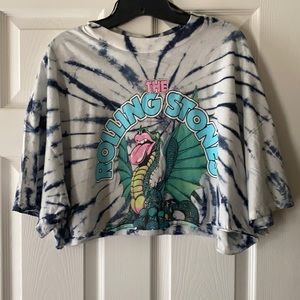 Rolling Stones Tie Dye Crop Top